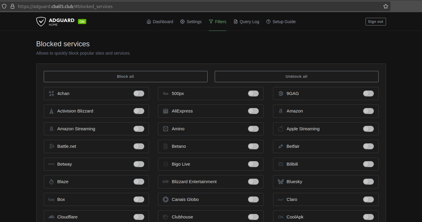Adguard-home service blocking.