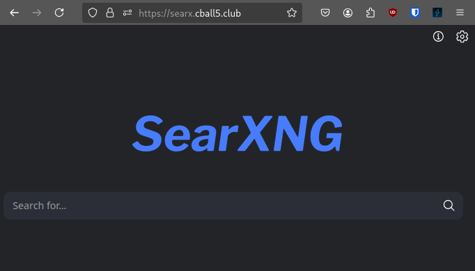 Searx homepage.