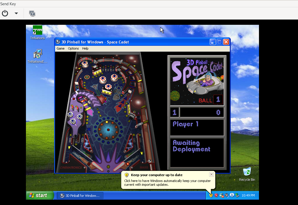 Windows XP pinball
