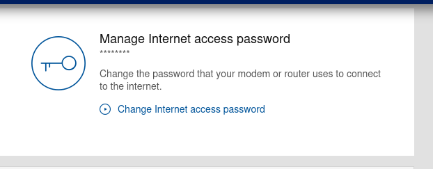 Bell site, internet password change.