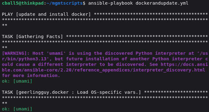 Ansible playbook installing docker.